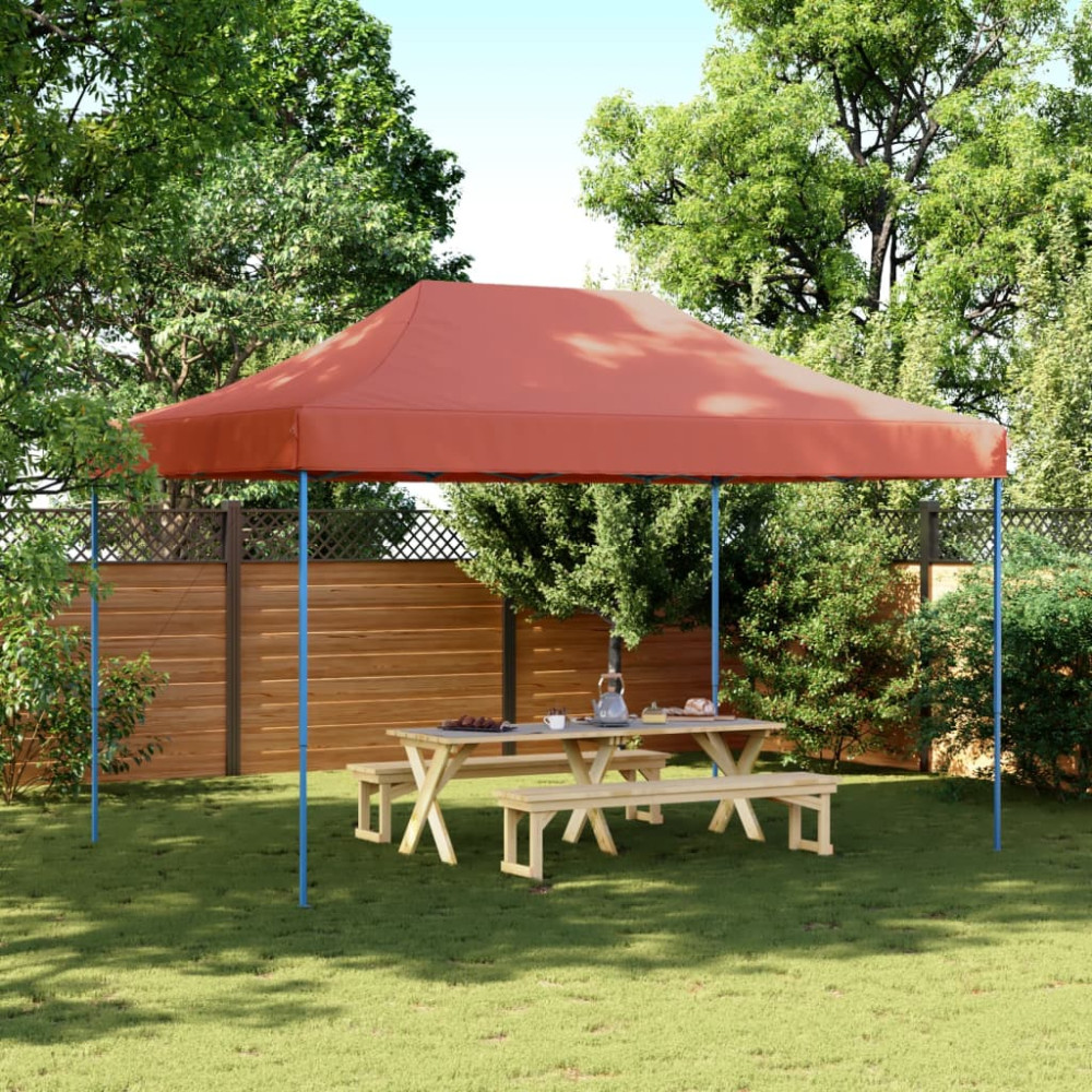 Produktbild för Pop-Up hopfällbart partytält 440x292x315 cm terrakotta
