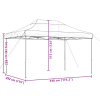 Produktbild för Pop-Up hopfällbart partytält 440x292x315 cm terrakotta
