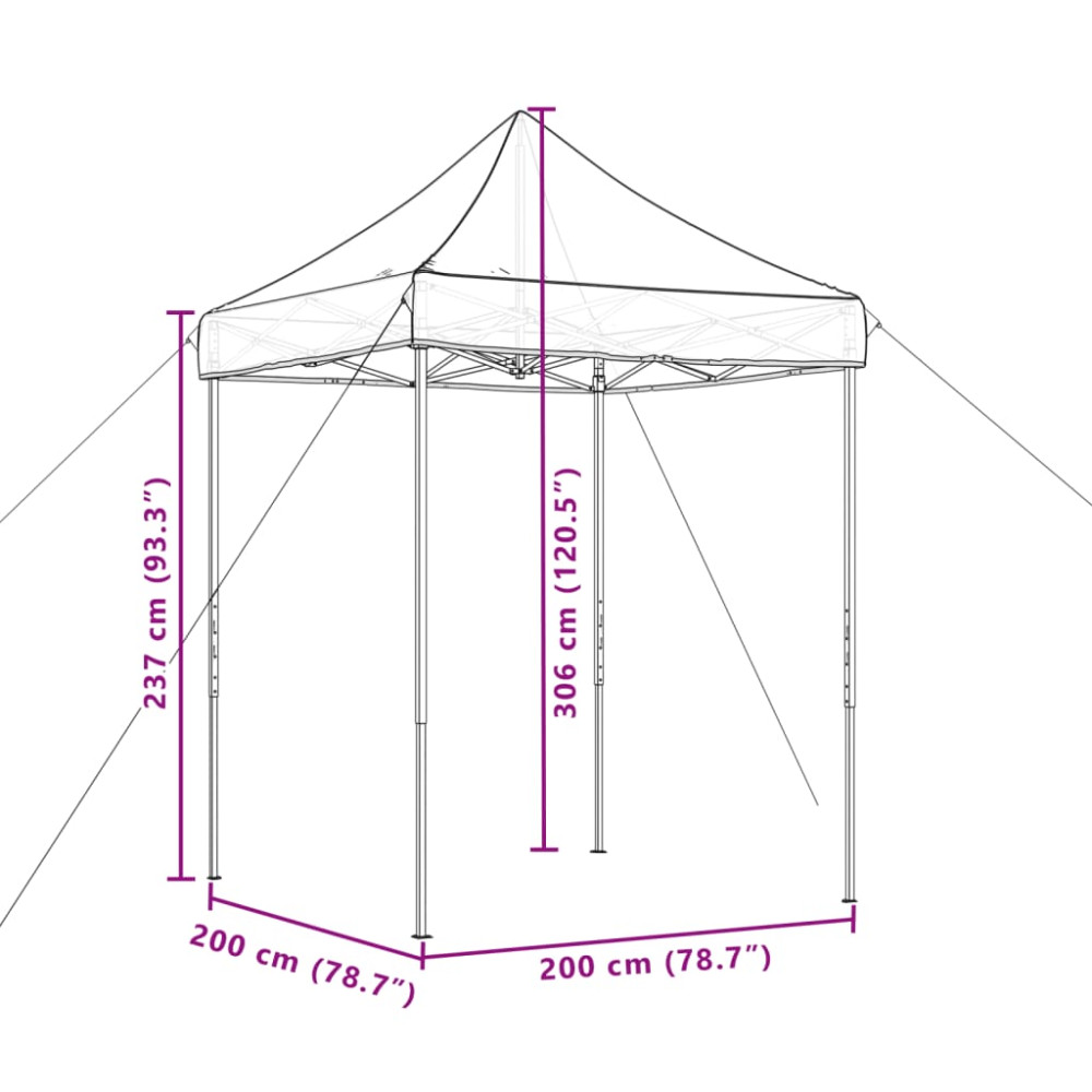 Produktbild för Pop-Up hopfällbart partytält 200x200x306 cm taupe