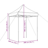 Produktbild för Pop-Up hopfällbart partytält 200x200x306 cm taupe
