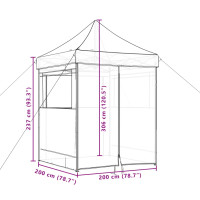 Produktbild för Pop-Up hopfällbart partytält med 4 sidoväggar terrakotta