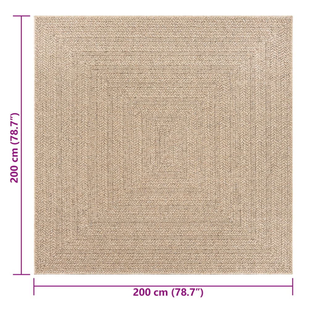 Produktbild för Matta ZIZUR 200x200 cm jutelook inomhus och utomhus