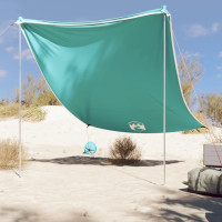 Produktbild för Strandskydd med sandpåsar grön 214x236 cm