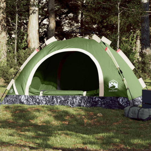 vidaXL Campingtält 3 personer grön snabbrest