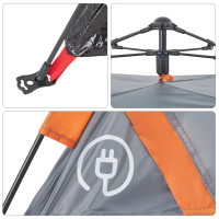 Produktbild för Campingtält 3 personer orange snabbrest