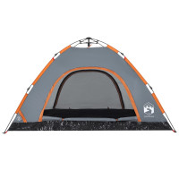 Produktbild för Campingtält 4 personer orange snabbrest