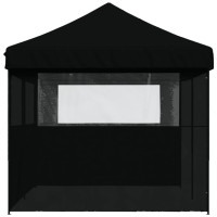 Produktbild för Pop-Up hopfällbart partytält med 3 sidoväggar svart