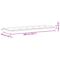 Produktbild för Bänkdyna 2 st melerad ljusgrå 200x50x7 cm tyg