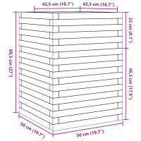 Produktbild för Odlingslåda 50x50x68,5 cm vit massiv furu