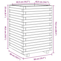 Produktbild för Odlingslåda 50x50x72,5 cm massivt furuträ