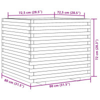 Produktbild för Odlingslåda vaxbrun 80x80x72 cm massiv furu