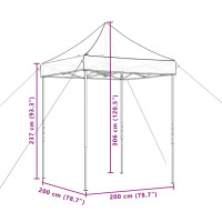 Produktbild för Pop-Up hopfällbart partytält 200x200x306 cm brun