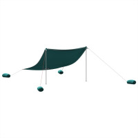 Produktbild för Strandskydd med sandpåsar grön 304x300 cm