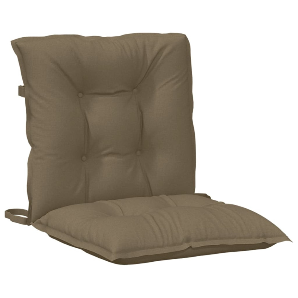 Produktbild för Stolsdynor lågt ryggstöd 6 st melerad taupe 100x50x7 cm tyg