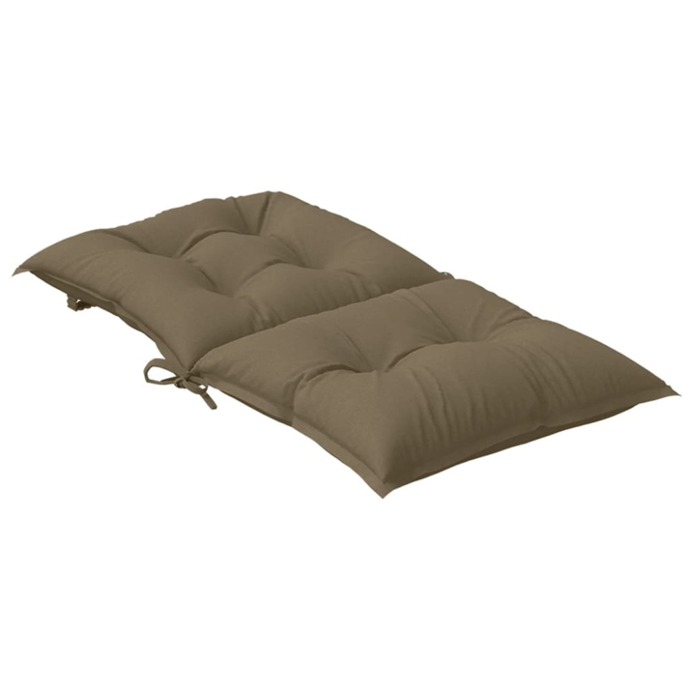 Produktbild för Stolsdynor lågt ryggstöd 6 st melerad taupe 100x50x7 cm tyg