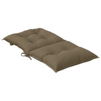 Produktbild för Stolsdynor lågt ryggstöd 6 st melerad taupe 100x50x7 cm tyg