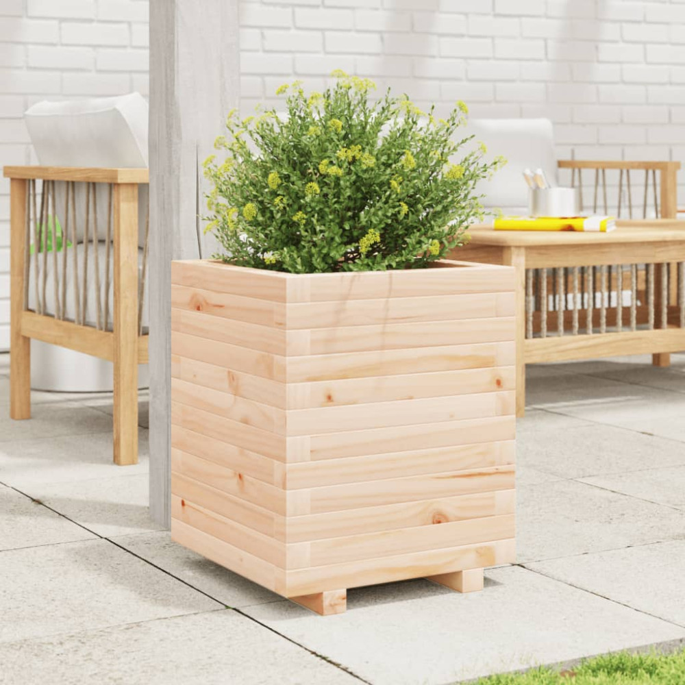 Produktbild för Odlingslåda 40x40x49,5 cm massivt furuträ