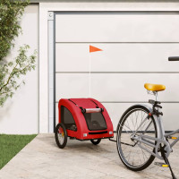 Produktbild för Cykelvagn för djur röd oxfordtyg och järn
