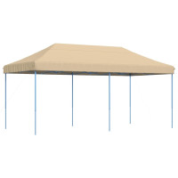 Produktbild för Pop-Up hopfällbart partytält 580x292x315 cm beige