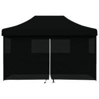 Produktbild för Pop-Up hopfällbart partytält med 4 sidoväggar svart