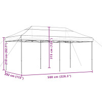 Produktbild för Pop-Up hopfällbart partytält 580x292x315 cm svart