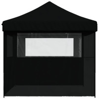 Produktbild för Pop-Up hopfällbart partytält med 3 sidoväggar svart