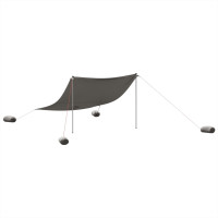 Produktbild för Strandskydd med sandpåsar grå 304x300 cm