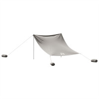 Produktbild för Strandskydd med sandpåsar grå 304x300 cm
