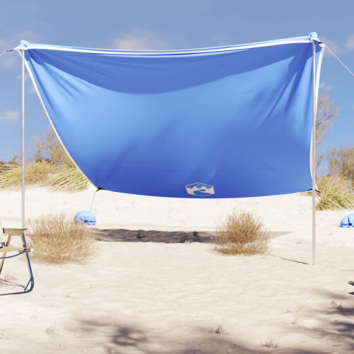 vidaXL Strandskydd med sandpåsar blå 304x300 cm