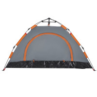 Produktbild för Campingtält 2 personer grå snabbrest