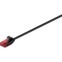 Produktbild för Goobay CAT 6 Slim Patch Cable U/UTP,black nätverkskablar Svart 2 m Cat6 U/UTP (UTP)