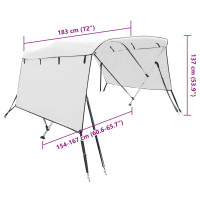 Produktbild för Båtkapell med 3 bågar 183x(154-167)x137 cm