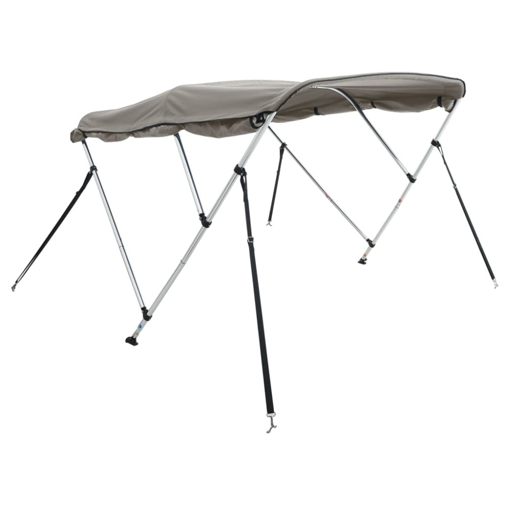 Produktbild för Båtkapell med 3 bågar 183x(185-198)x137 cm