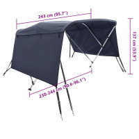 Produktbild för Båtkapell med 4 bågar 243x(230-244)x137 cm