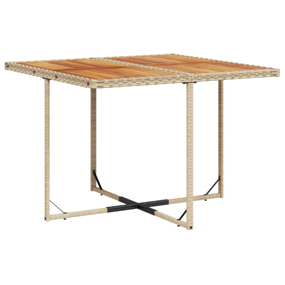 Produktbild för Matgrupp för trädgården med dynor 5 delar beige konstrotting