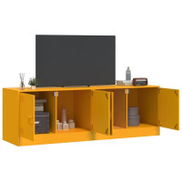Produktbild för TV-skåp 2 st senapsgul 67x39x44 cm stål