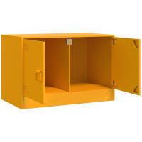 Produktbild för TV-skåp 2 st senapsgul 67x39x44 cm stål