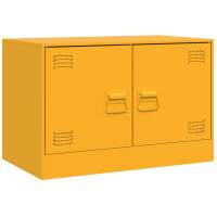Produktbild för TV-skåp 2 st senapsgul 67x39x44 cm stål