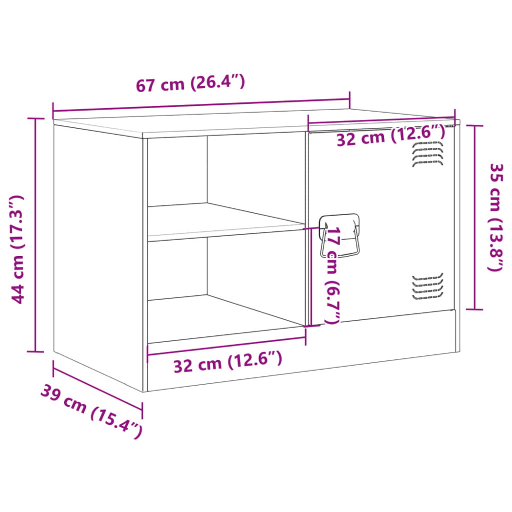 Produktbild för TV-skåp 2 st svart 67x39x44 cm stål