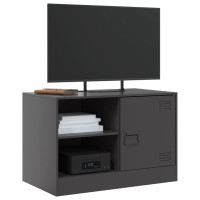 Produktbild för TV-skåp 2 st svart 67x39x44 cm stål