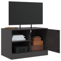 Produktbild för TV-skåp 2 st svart 67x39x44 cm stål
