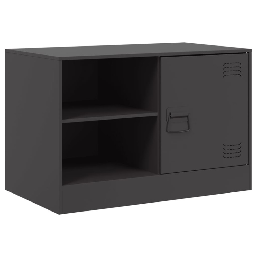Produktbild för TV-skåp 2 st svart 67x39x44 cm stål
