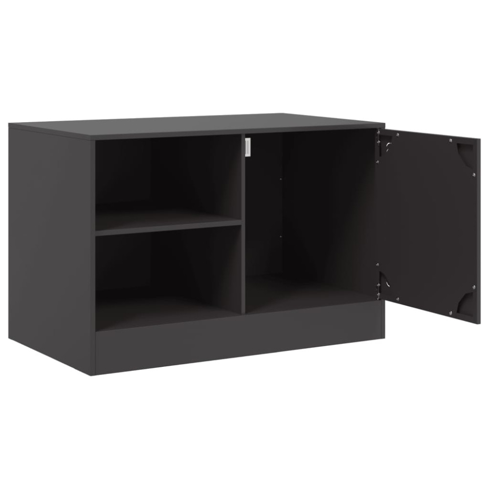 Produktbild för TV-skåp 2 st svart 67x39x44 cm stål