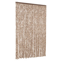 Produktbild för Insektsgardin beige och mörkbrun 118x220 cm chenille