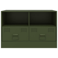 Produktbild för TV-skåp 2 st olivgrön 67x39x44 cm stål