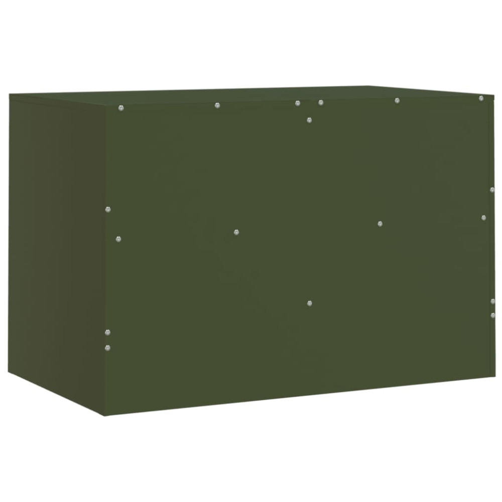 Produktbild för TV-skåp 2 st olivgrön 67x39x44 cm stål