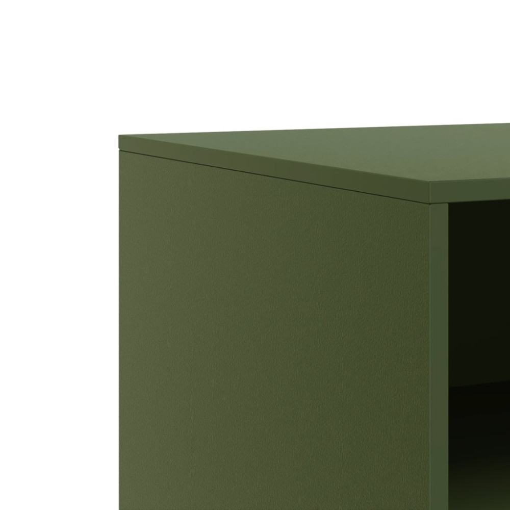 Produktbild för TV-skåp 2 st olivgrön 67x39x44 cm stål