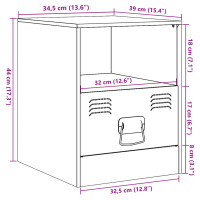 Produktbild för Sängskåp 2 st olivgrön 34,5x39x44 cm stål