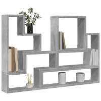 Produktbild för Vägghylla betonggrå 96x12x64 cm konstruerat trä