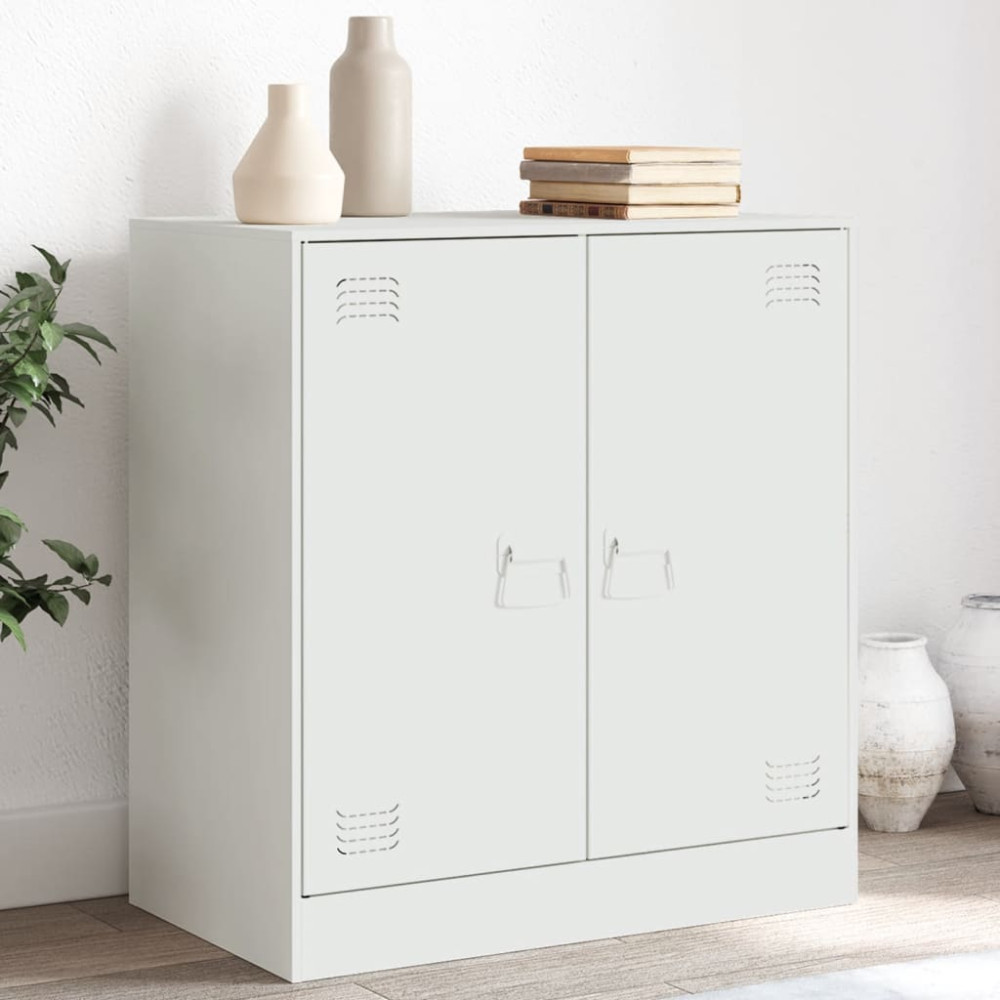 Produktbild för Skänk vit 67x39x73 cm stål